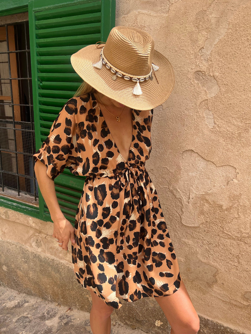Coco Loco Dress In Painted Leopard