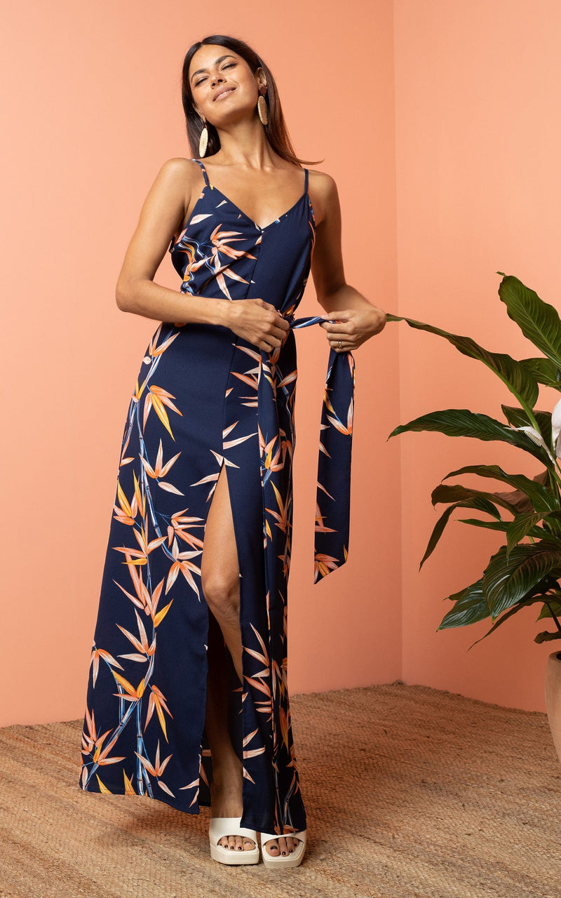 Sookee Slip Dress In Bamboo Print
