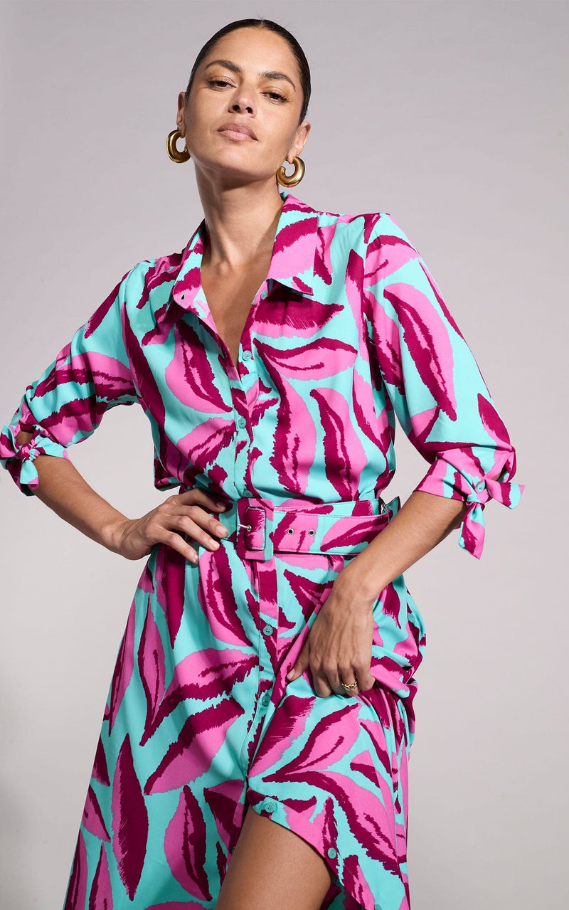 Dove Dress in Pink on Mint Leaf