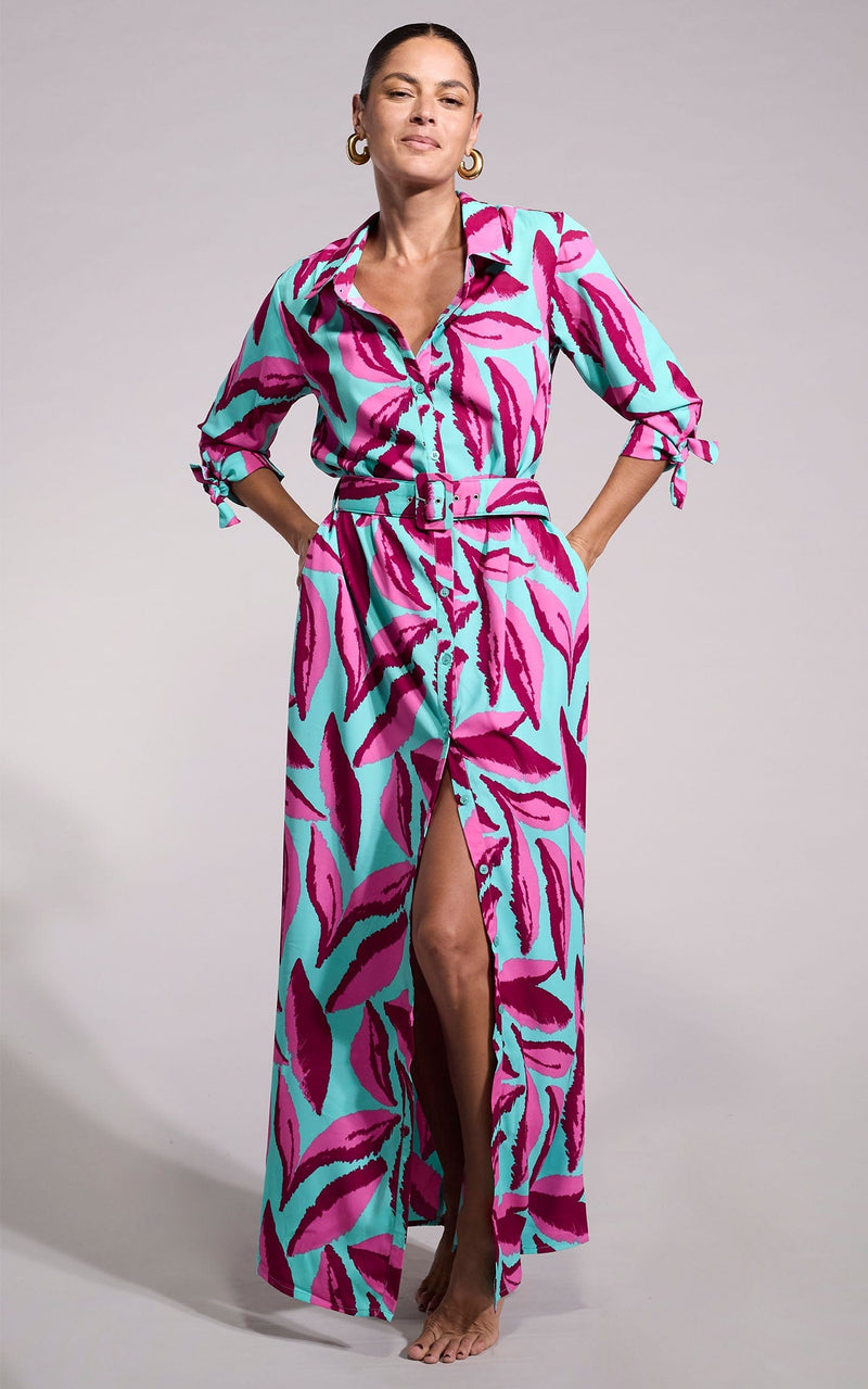 Dove Dress in Pink on Mint Leaf