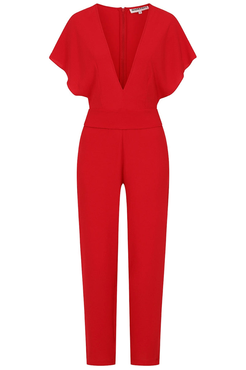 Venus Jumpsuit in Red Dancing Leopard