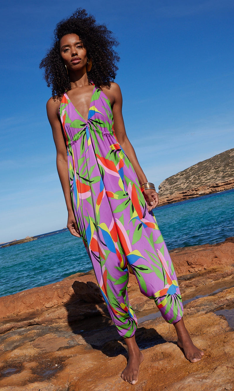 Genie Jumpsuit in Humming Bird Purple