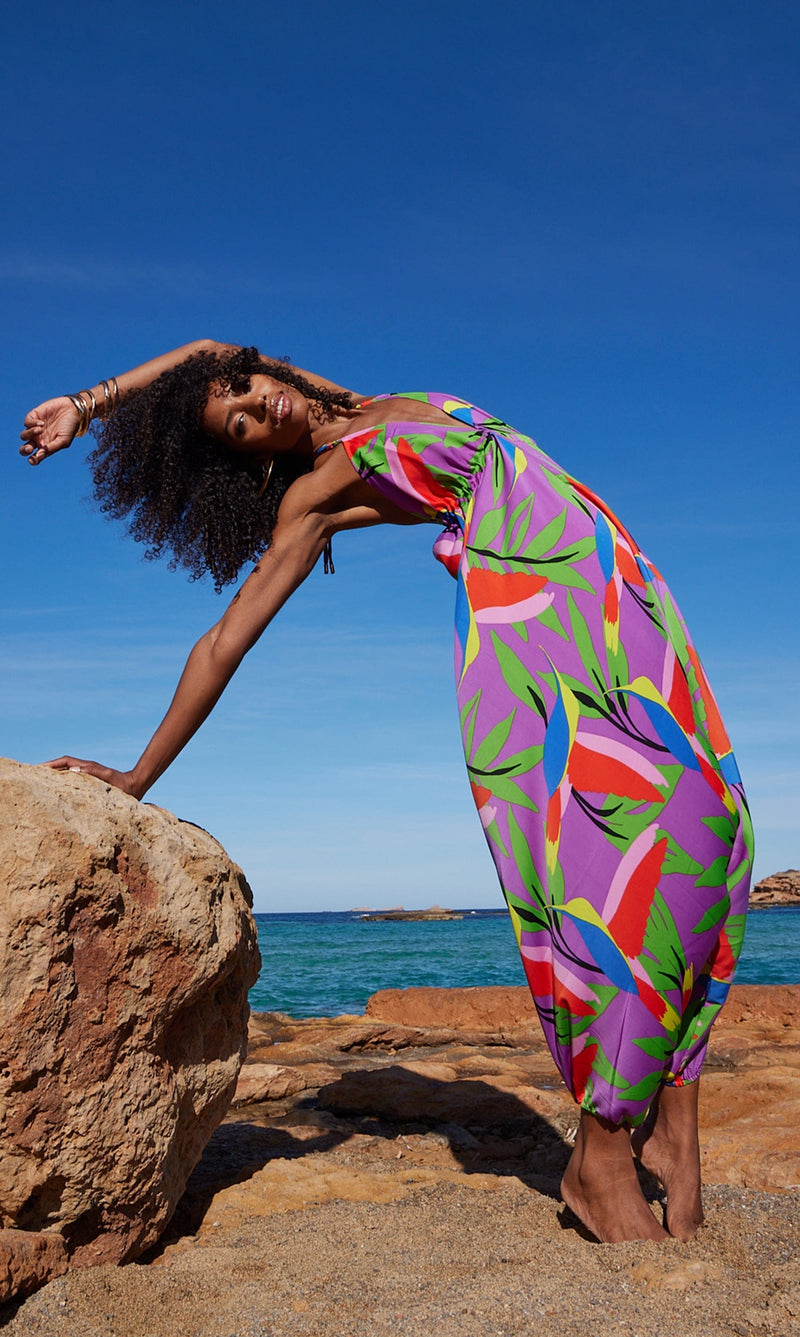 Genie Jumpsuit in Humming Bird Purple