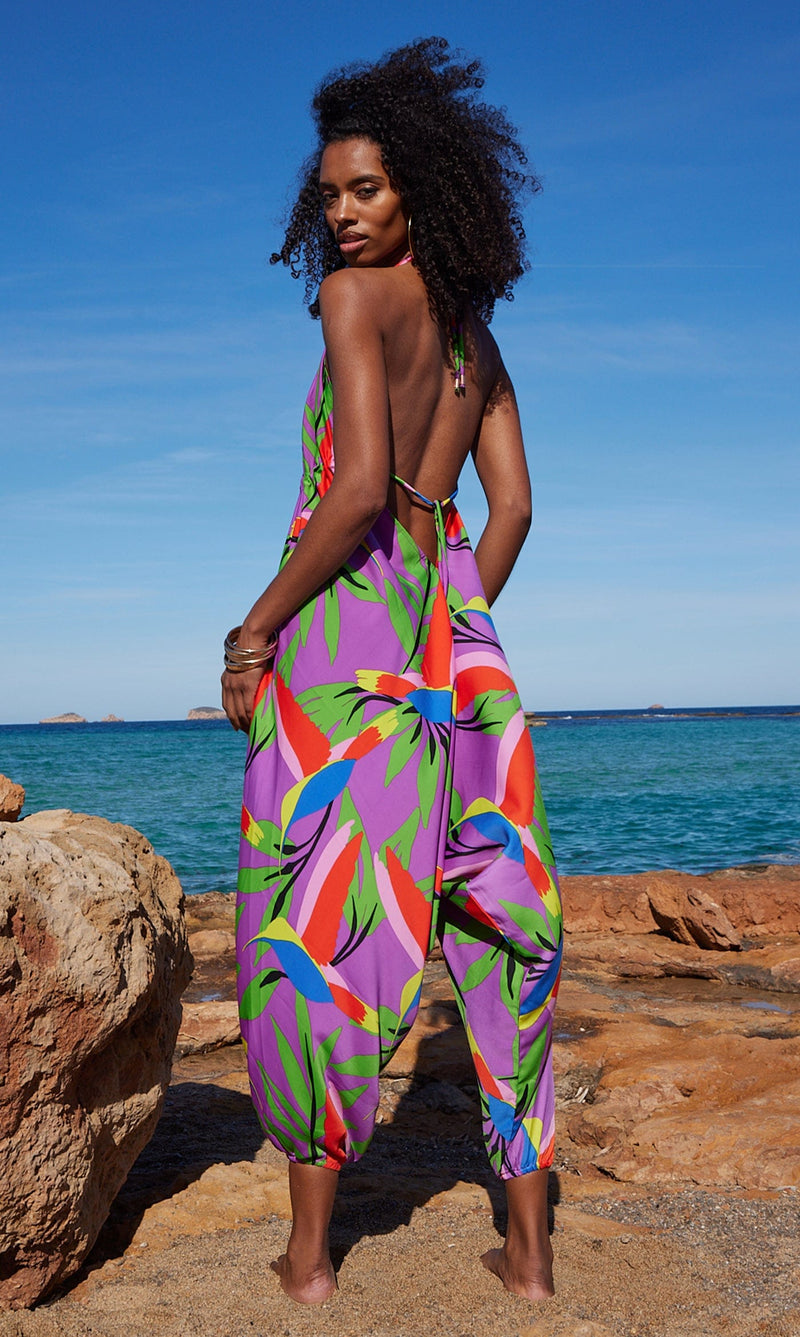 Genie Jumpsuit in Humming Bird Purple