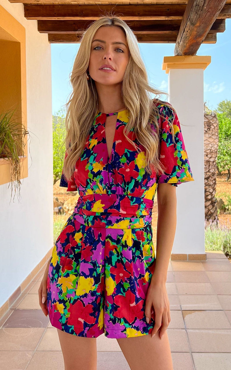 Fleur Playsuit In Vintage Floral