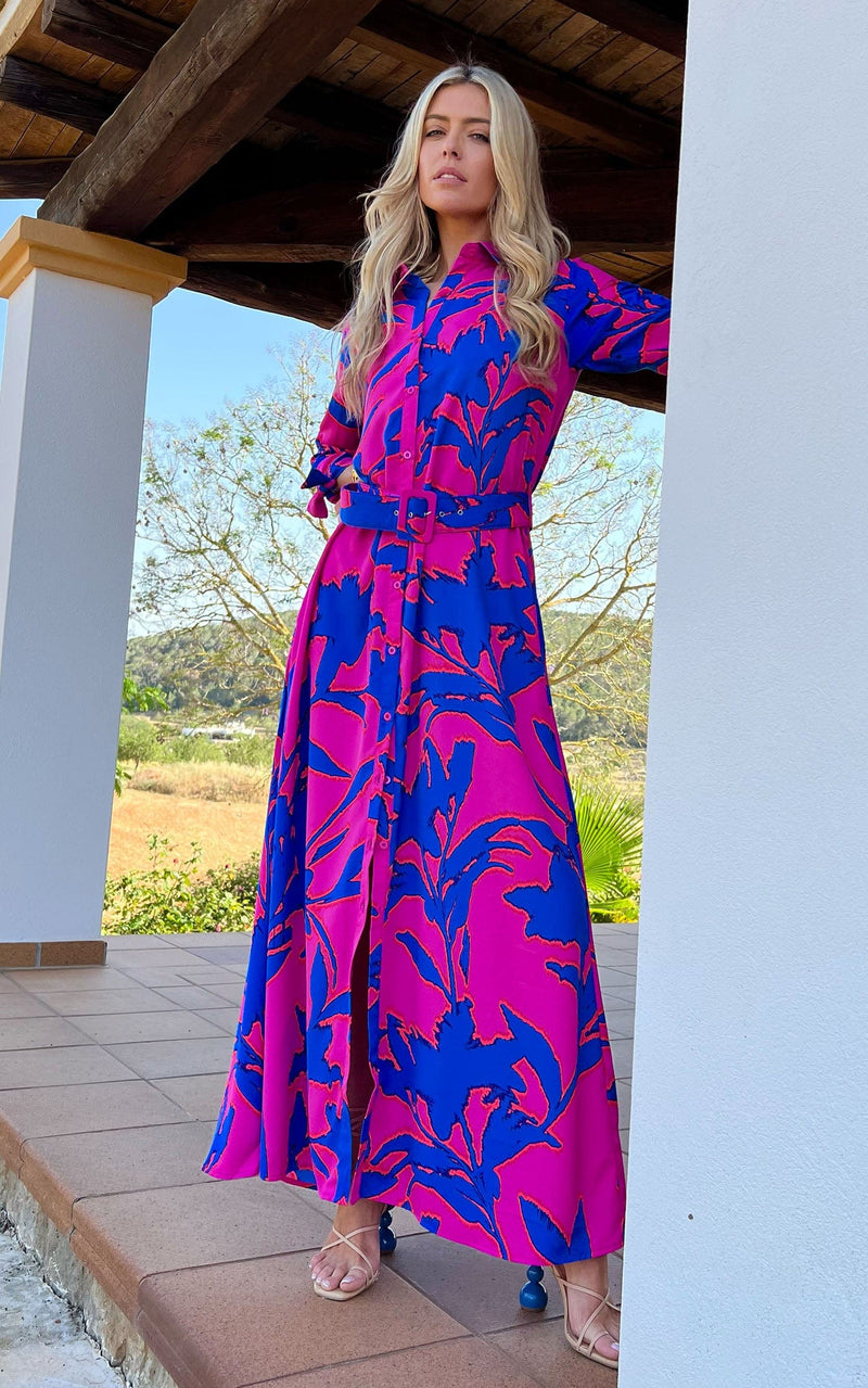 Dove Dress in Pink Ikat