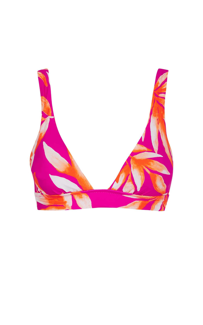HALO Tamika Bikini Vest Top In Watercolour Orange Leaf