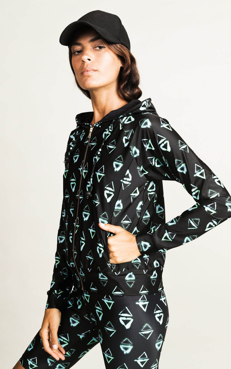 HALO Samaya Bomber Jacket in Green Triangle