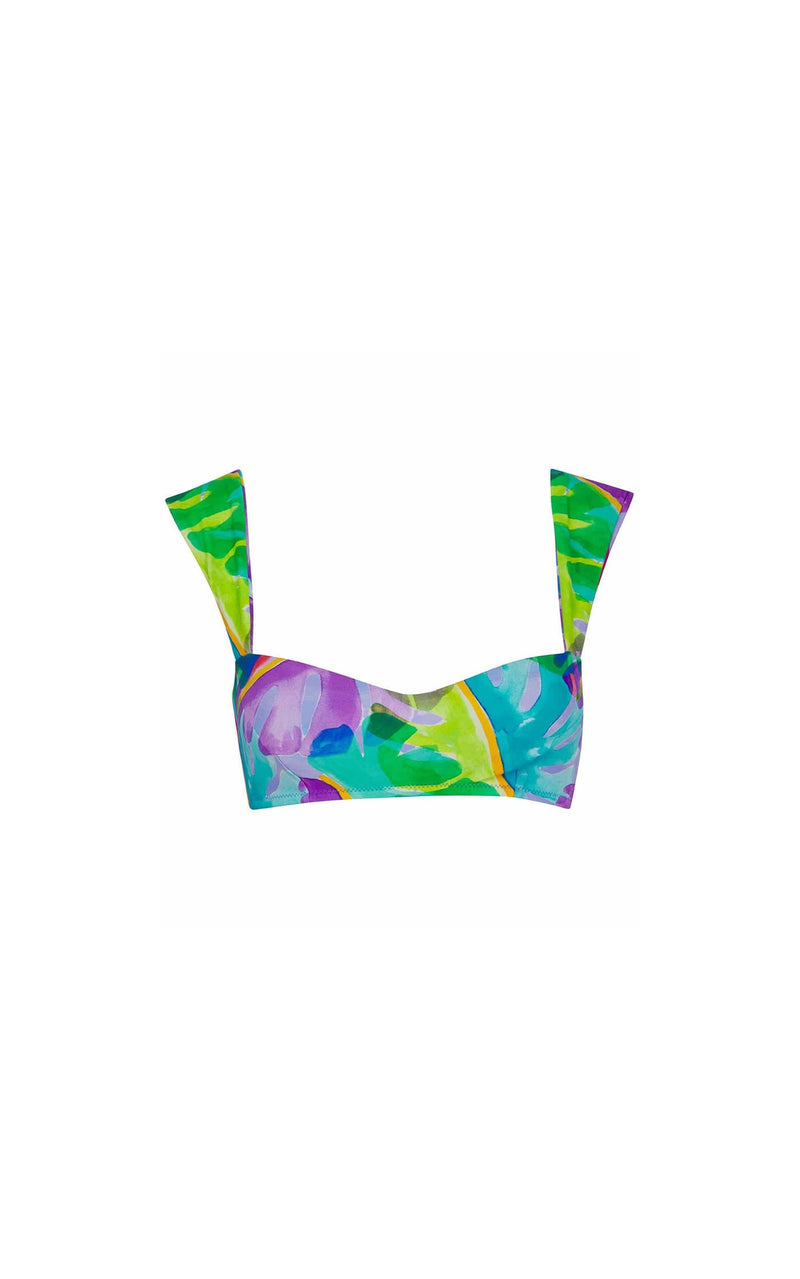 HALO Salinas Bikini Top In Vintage Tropic Pastel