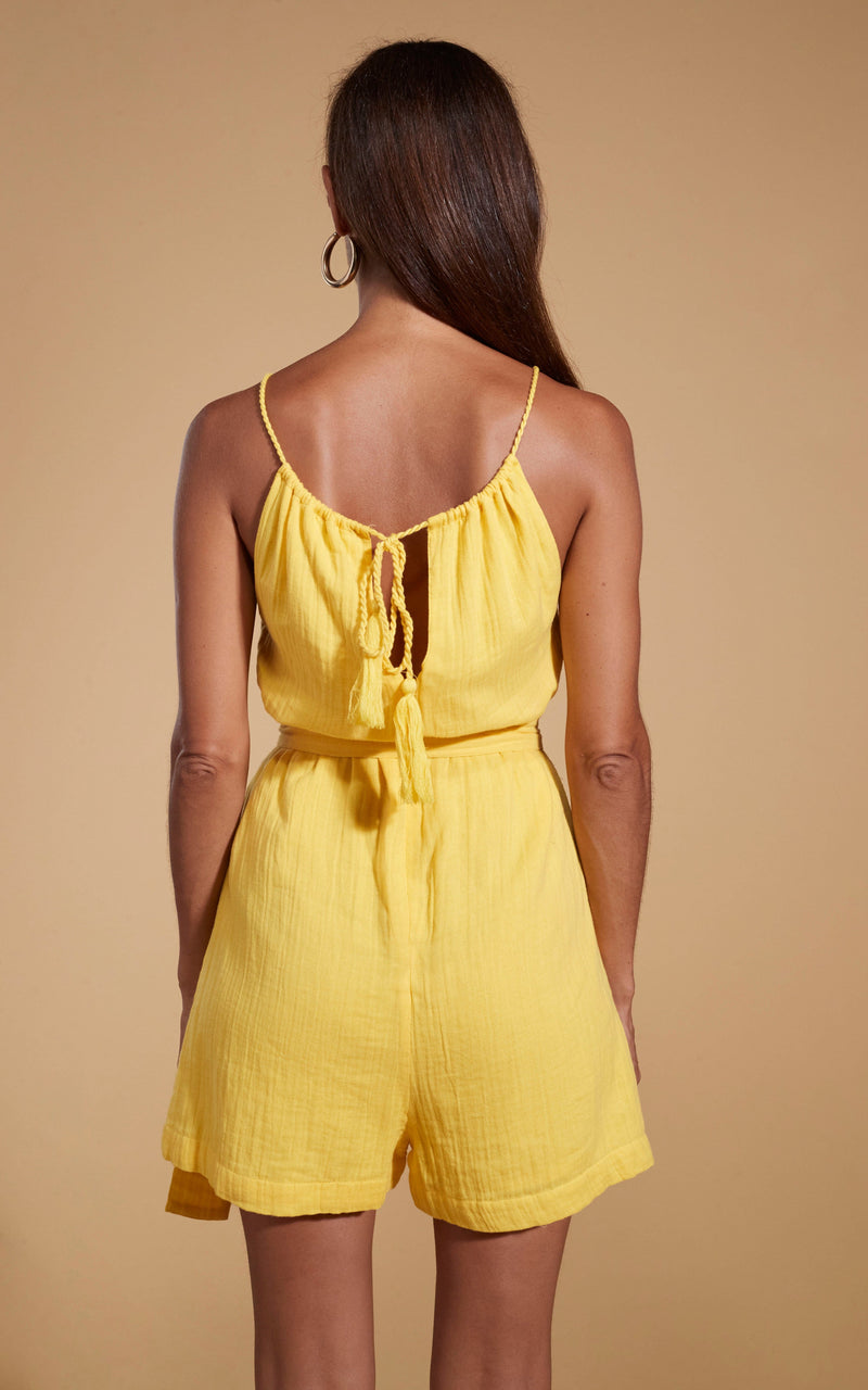 Yellow leopard 2025 print playsuit