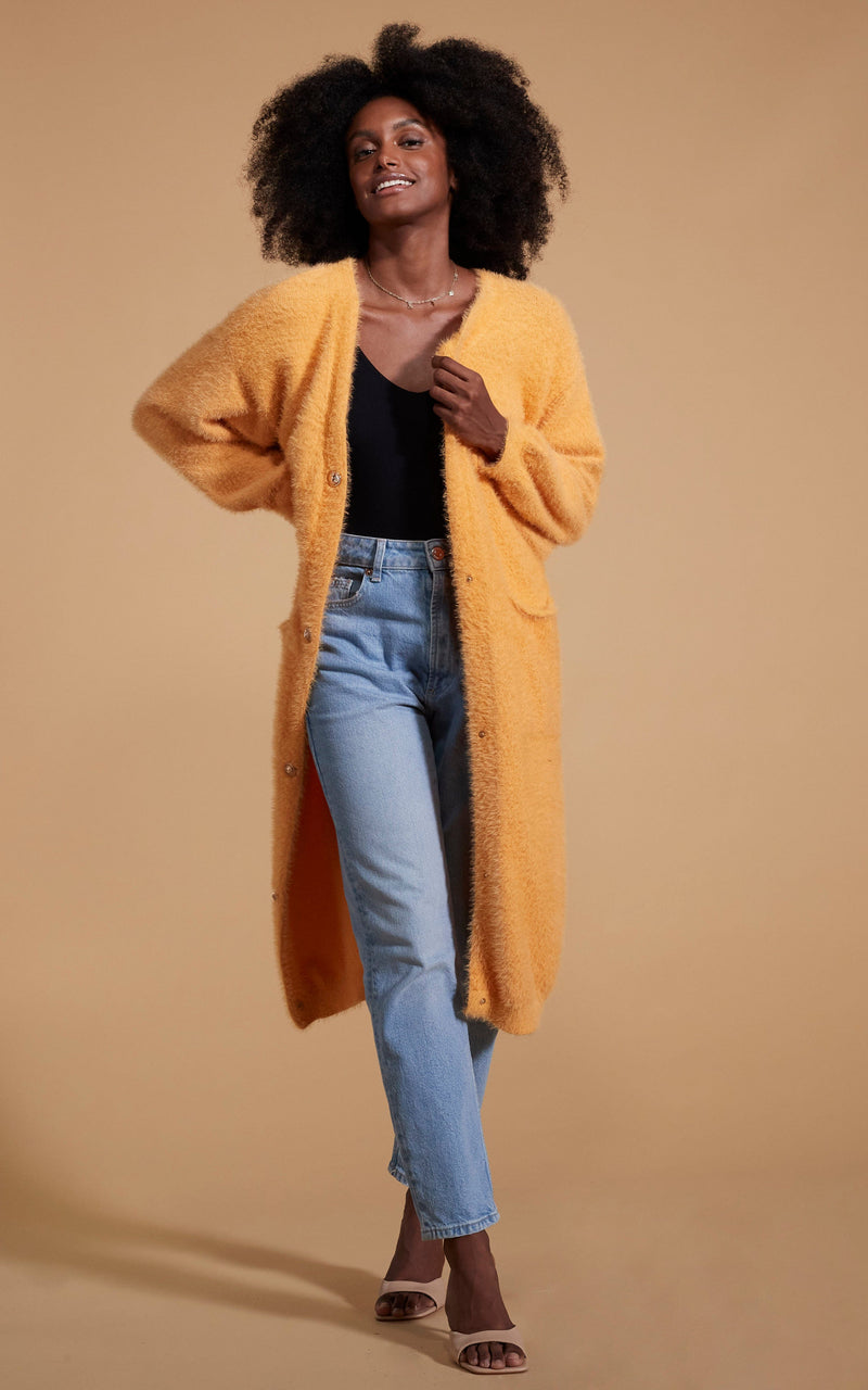 Taylor Longline Cardigan in Apricot