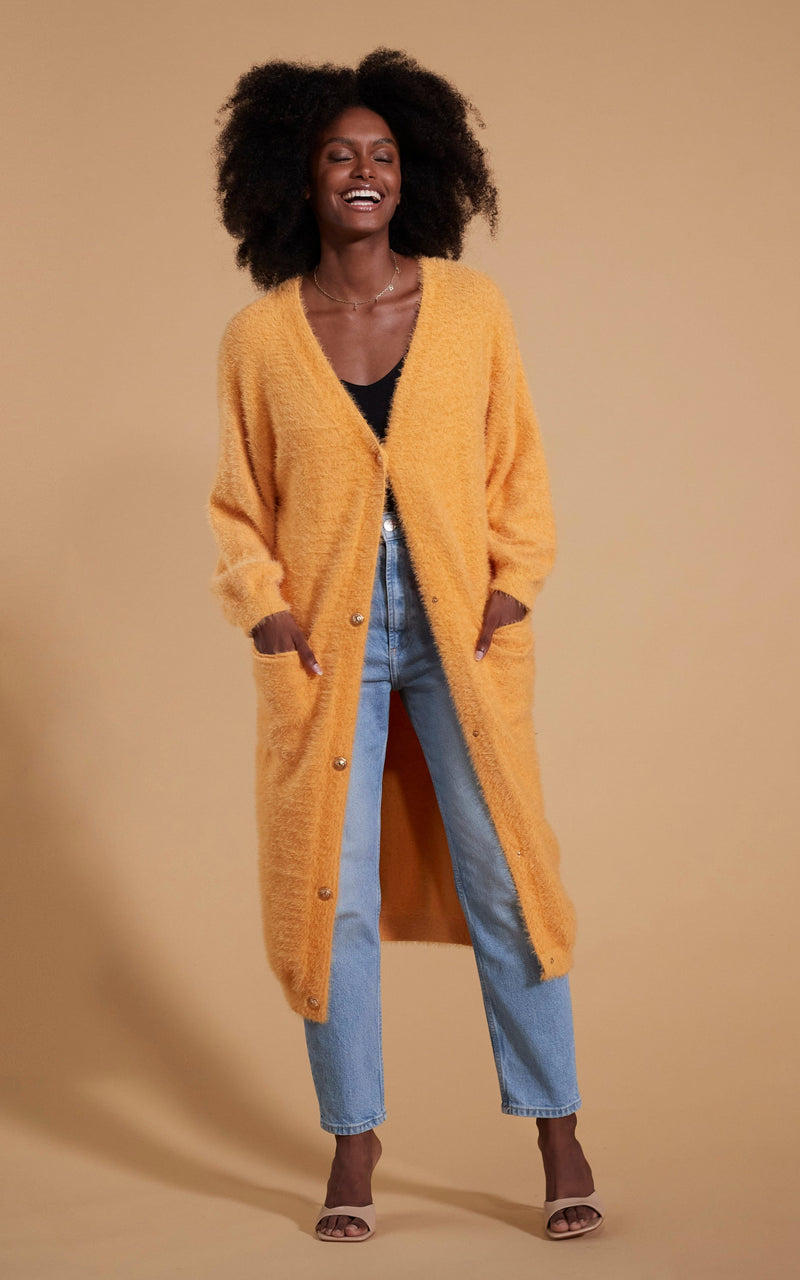 Taylor Longline Cardigan in Apricot