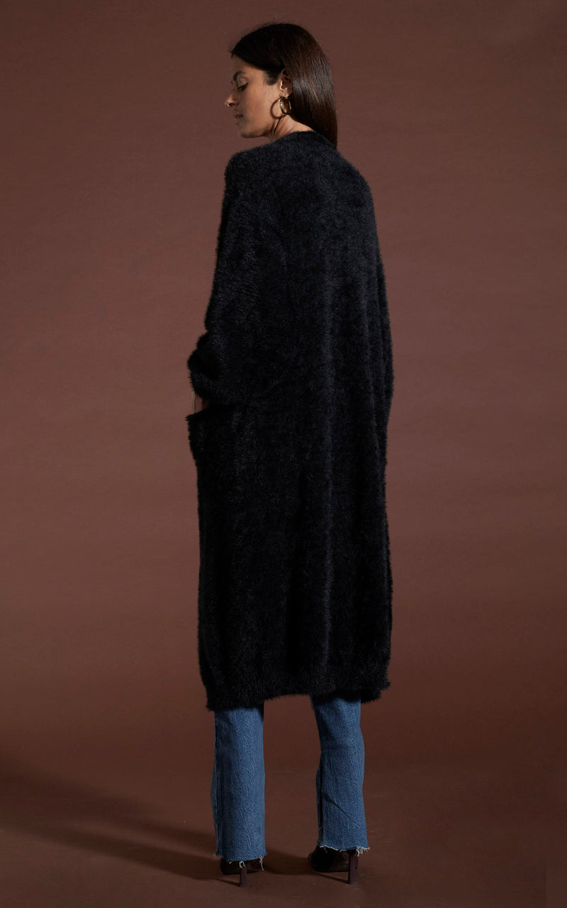 Taylor Longline Cardigan in Black