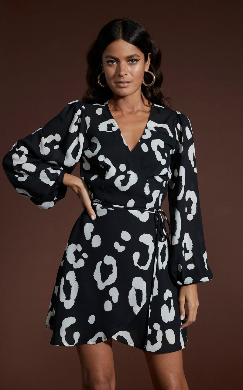 Mini animal outlet print dress