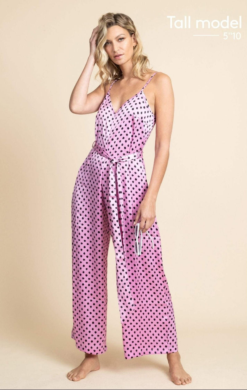 Gabriella Jumpsuit in Pink Polka Dot