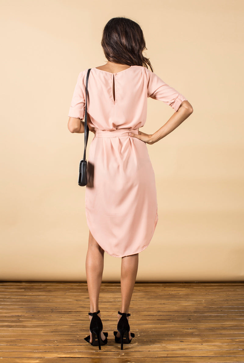 Chiquita Dress in Blush Peach Dancing Leopard