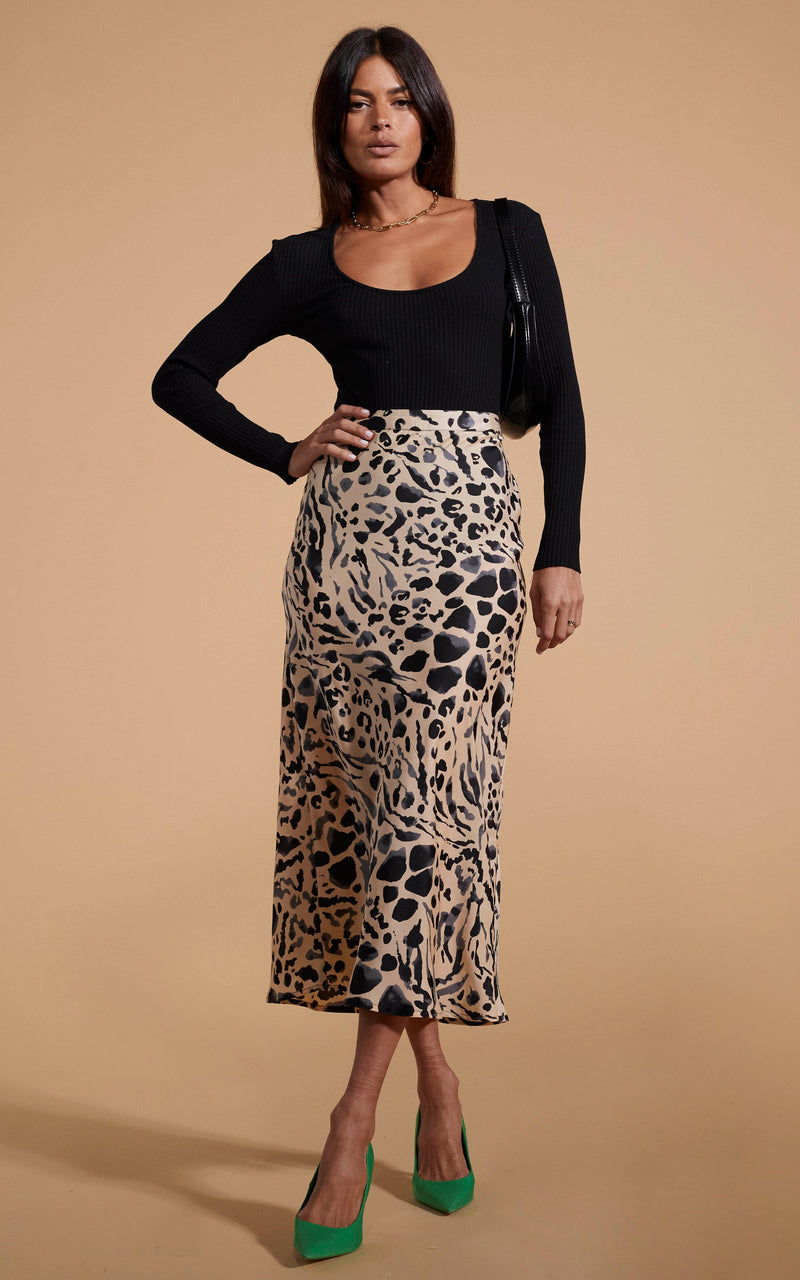 How to wear animal print midi skirt online
