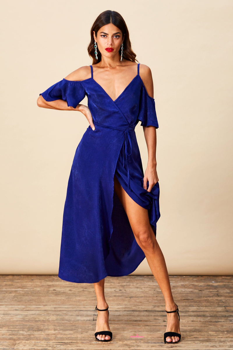 Ivy Dress in Midnight Blue Dancing Leopard
