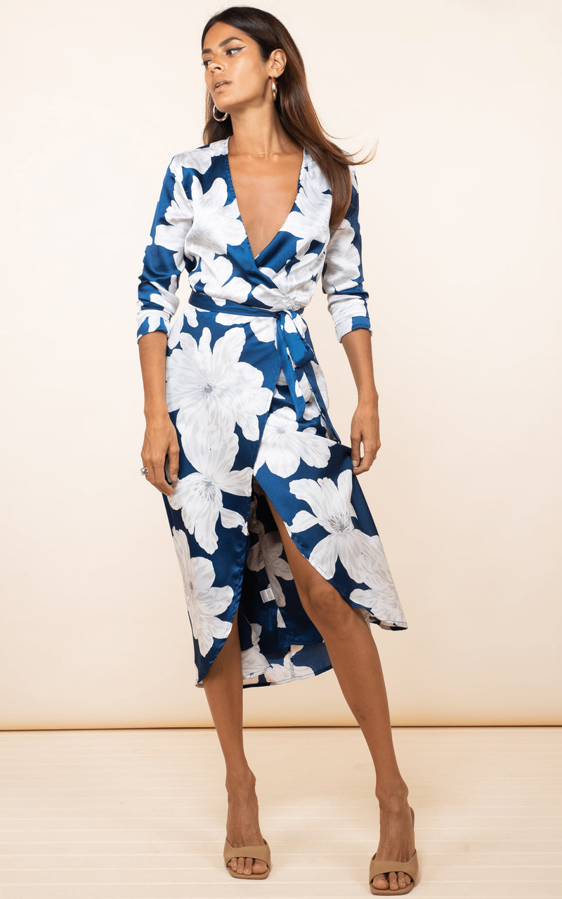 Yondal Dress In Navy Bloom Dancing Leopard