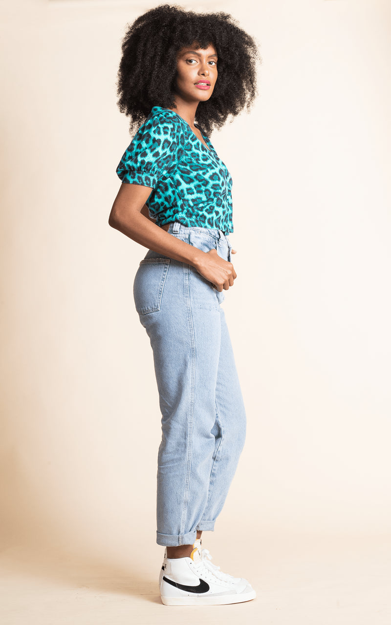 Green leopard cardigan shop