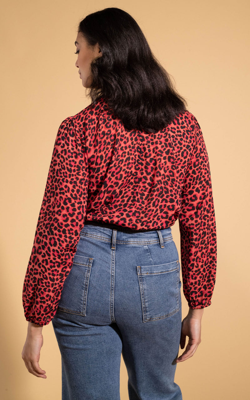 Bixby Bodysuit In Ruby Red Leopard
