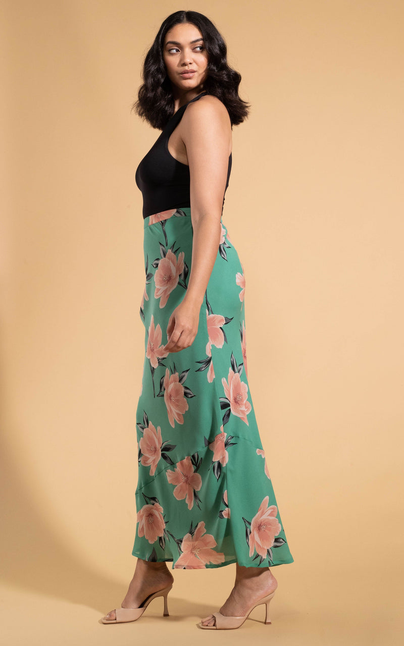 Sophie Skirt in Sage Base Tulip Dancing Leopard
