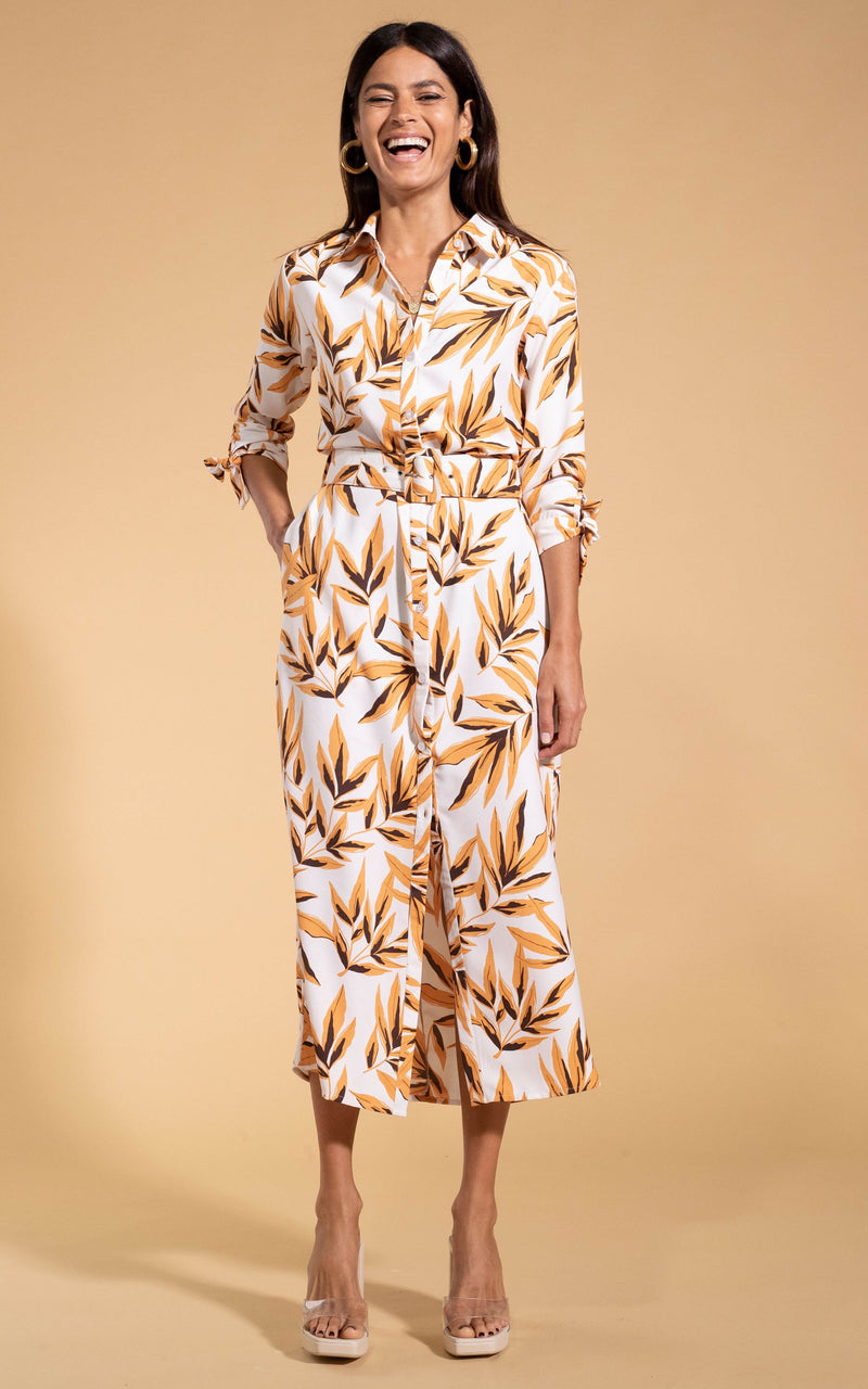 Alva Midi Shirt Dress in Tropic Natural