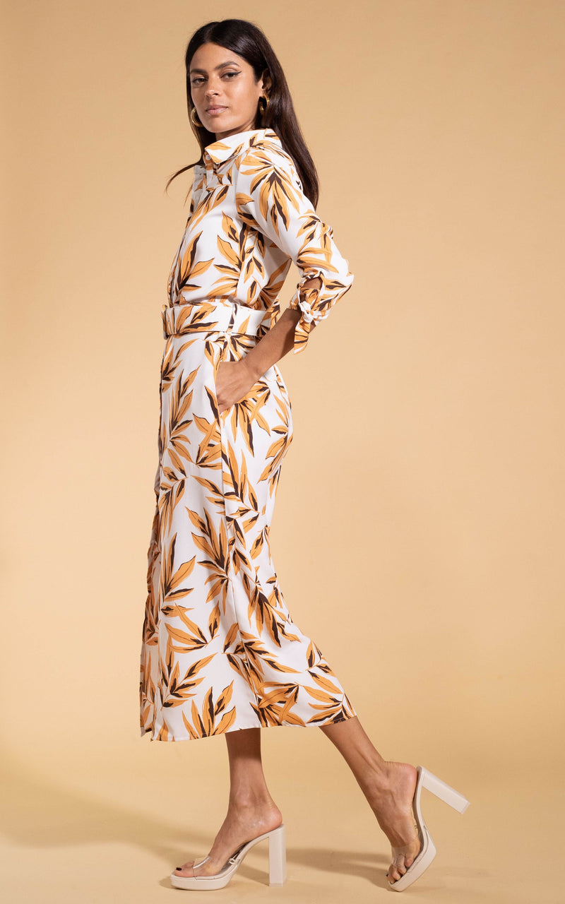 Alva Midi Shirt Dress in Tropic Natural