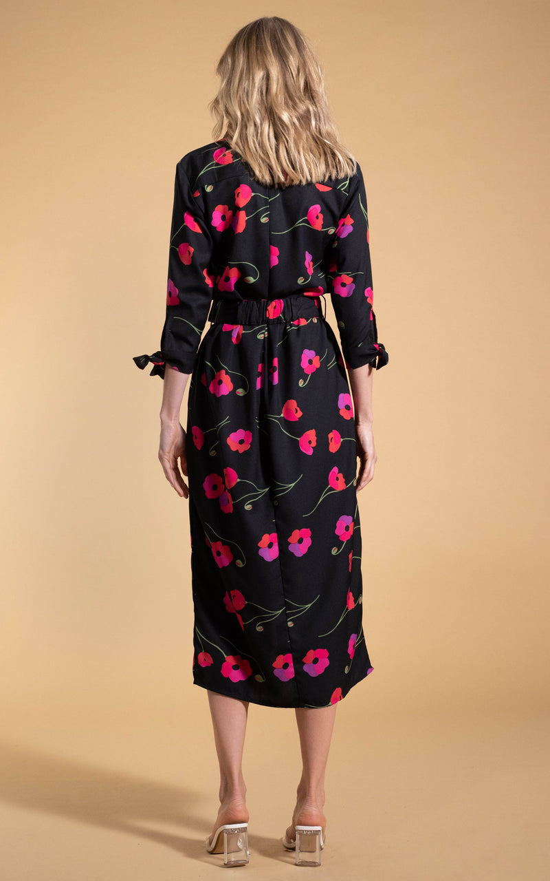 Black dress with poppies discount