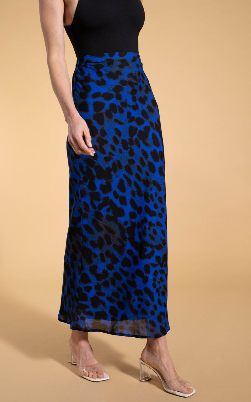 Sophie Skirt in Blue Leopard