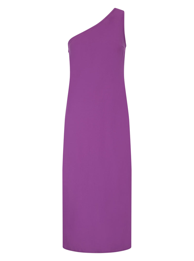 Portia Linen Midi Dress In Purple on white background