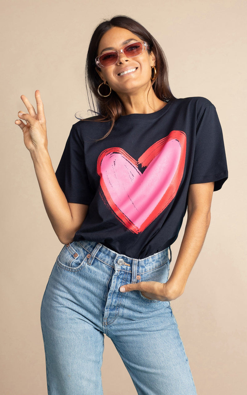 Navy Heart Charity T-Shirt For Choose Love – Dancing Leopard