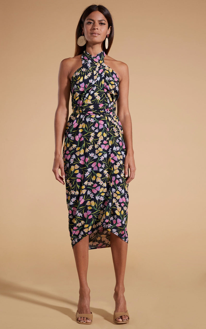 Whitney Maxi Wrap Skirt in Citrus Tulip