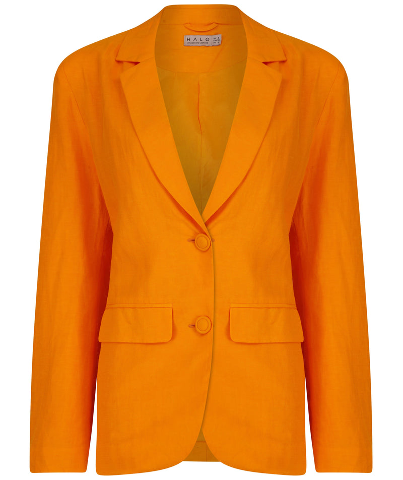 Tatiyana Linen Blazer In Orange