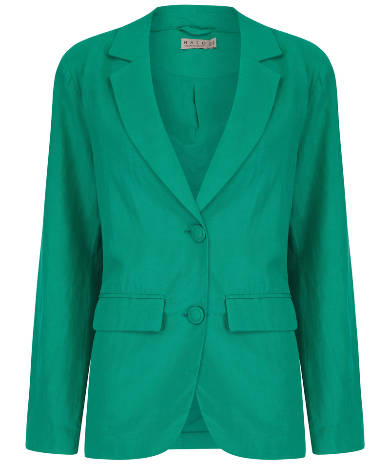 Tatiyana Linen Blazer In Vivid Green